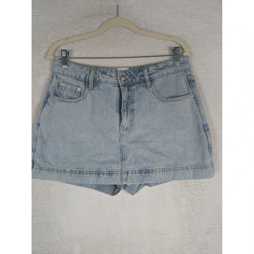 Princess Polly Denim Shorts Women's 6 Blue Light Wash Casual 5-Pocket Mid Rise